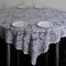 72x72" White LACE Table Overlay with LARGE FLOWERS Wedding Party Catering Linens